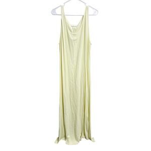 Bryn Walker Butter Yellow Maxi Dress Size M Lagenlook Hippie Boho Artsy Minimal‎